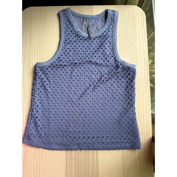 Anthropologie Tops - Anthropologie Mesh Fishnet Tank Top Blue Purple Layered Sleeveless XS